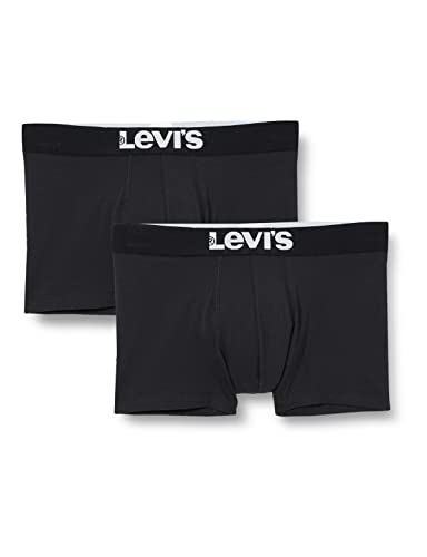 Levi´s Herren Solid Trunk Boxertrunk Unterwäsche im 2er Pack (Black, M) von Levi's