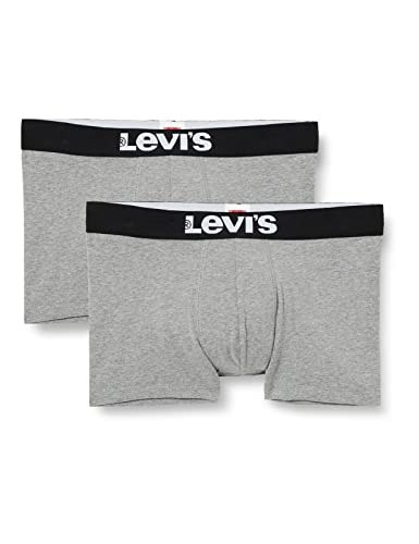 Levi´s Herren Solid Trunk Boxertrunk Unterwäsche im 2er Pack (Middle Grey Melange, M) von Levi's