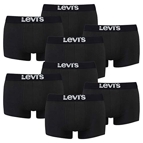 8er Pack Levis Men Solid Basic Trunk Boxershorts Unterhose Pant Unterwäsche, Farbe:884 - Jet Black, Bekleidungsgröße:L von Levi's