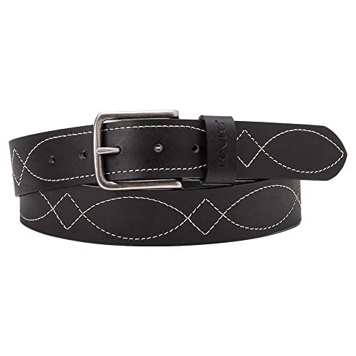 Levi's Herren Stitched Gesteppte Belt, Regular Black, 105 cm von Levi's