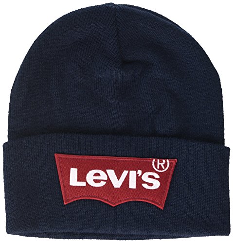 Levi's Herren Oversized Batwing Beanie Strickmütze, Blau (Navy 228633-11-17), Einheitsgröße von Levi's