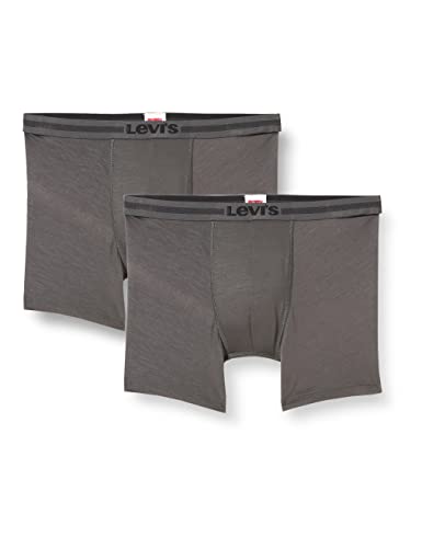 Levi's Herren Tencel Boxer Brief Retroshorts, Dark Shadow, XL (2er Pack) von Levi's