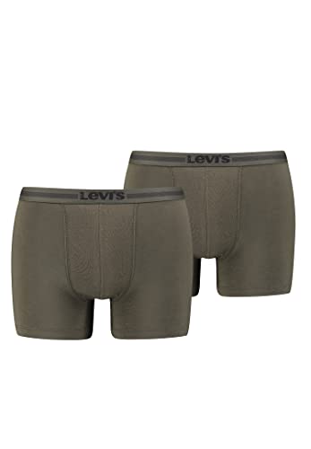 Levi's Herren Tencel Boxer Brief Retroshorts, Khaki, S (2er Pack) von Levi's