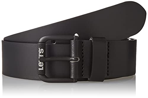 Levi's Herren Textured Roller Buckle Belt Gürtel, Regular Black, 85 von Levi's