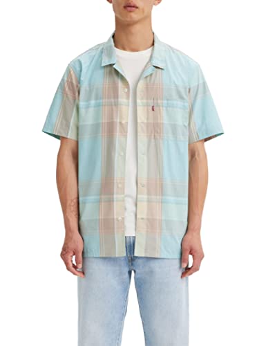 Levi's Herren The Sunset Camp Hemd, Martin Plaid Pastel Turquoise, Mehrfarbig, M von Levi's