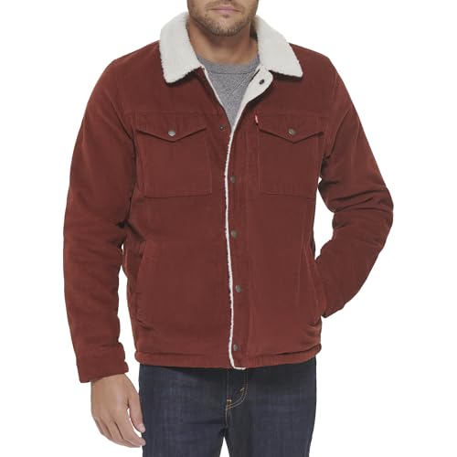 Levi's Herren-Truckerjacke aus Cord mit Sherpa-Futter, normale und große Größen, Rostfarbener Kordsamt, L/Tall Levi's Herren-Truckerjacke aus Cord mit Sherpa-Futter, normale und große Größen, Rostfarbener Kordsamt, L/Tall von Levi's