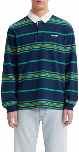 Levi's Herren Union Rugby Hemd, Asa Stripe Ocean Cavern, L von Levi's