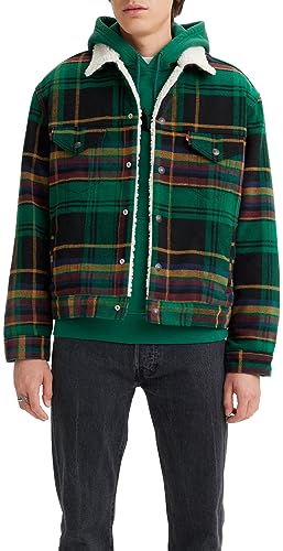 Levi's Herren Vintage Sherpa Trucker Pld Jacke, Randy Plaid Evergreen, Mehrfarbig, XL von Levi's