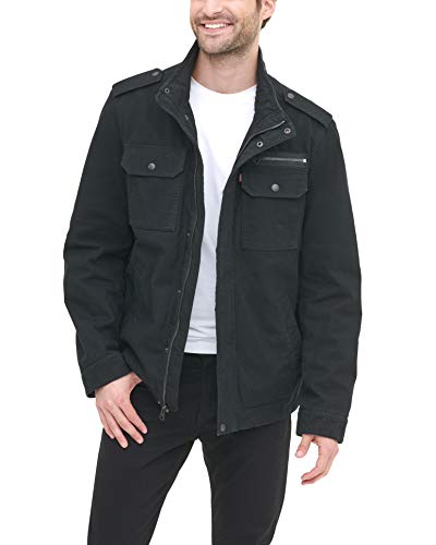 Levi's Herren Washed Cotton Military Jacket (Regular & Big & Tall Sizes) Jacke, Schwarz ungefüllt, M von Levi's