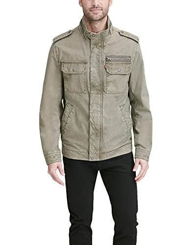 Levi's Herren Washed Cotton Military Jacket (Regular & Big & Tall Sizes) Leichte Baumwolljacke, Helloliv, ungefüllt, XL von Levi's