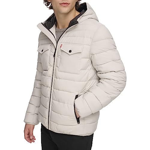 Levi's Herren Water Resistant Performance Stretch Hooded Jacket Puffer, EIS, L von Levi's