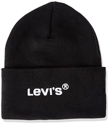 Levi's Herren Wordmark Beanie-Mütze, Regular Black, Einheitsgröße von Levi's