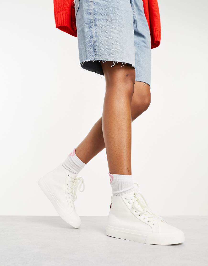 Levi's - Hi-Top Decon - Sneaker in Weiß mit rotem Logo-Etikett von Levi's