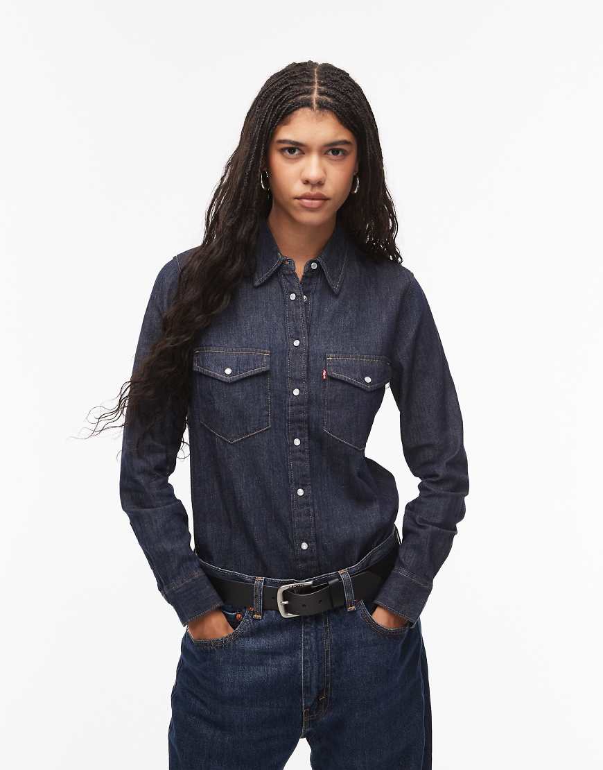 Levi's - Iconic - Western-Jeanshemd in Indigo-Marineblau von Levi's