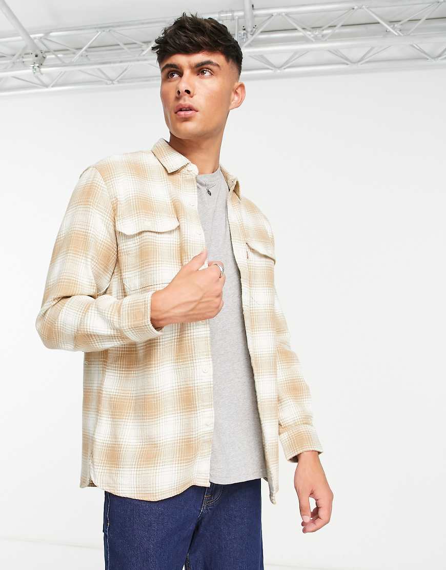 Levi's - Jackson - Kariertes Arbeiterhemd in Hellbraun mit Taschen-Neutral von Levi's