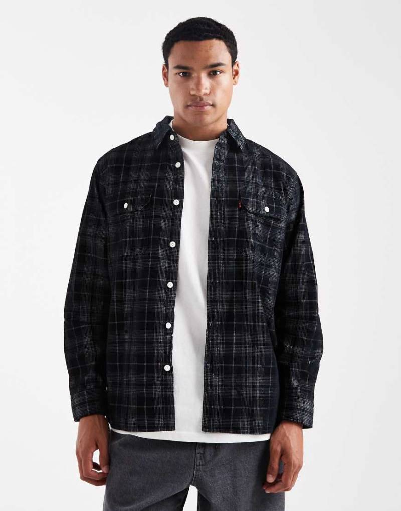 Levi's - Jackson - Worker-Hemd aus Cord in Schwarz kariert von Levi's