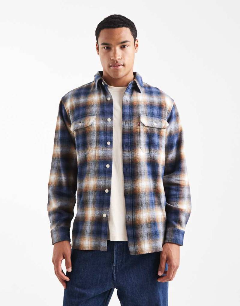 Levi's - Jackson - Worker-Hemd aus Flanell in Marineblau kariert von Levi's