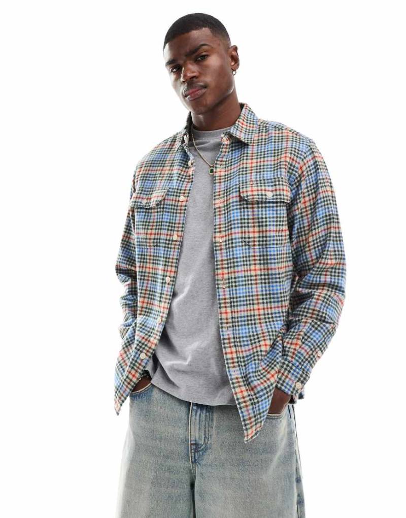 Levi's - Jackson - Worker-Hemd aus Flanell mit buntem Karomuster-Blau von Levi's