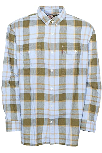 Levi`s Jackson Worker Relaxed Fit Flanellhemd Freizeithemd Herren, Farbe:blau, Herrengrößen:L von Levi's