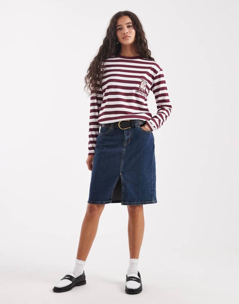 Levi's - Jeans-Midirock in dunkler Vintage-Waschung mit niedrigem Bund-Blau von Levi's