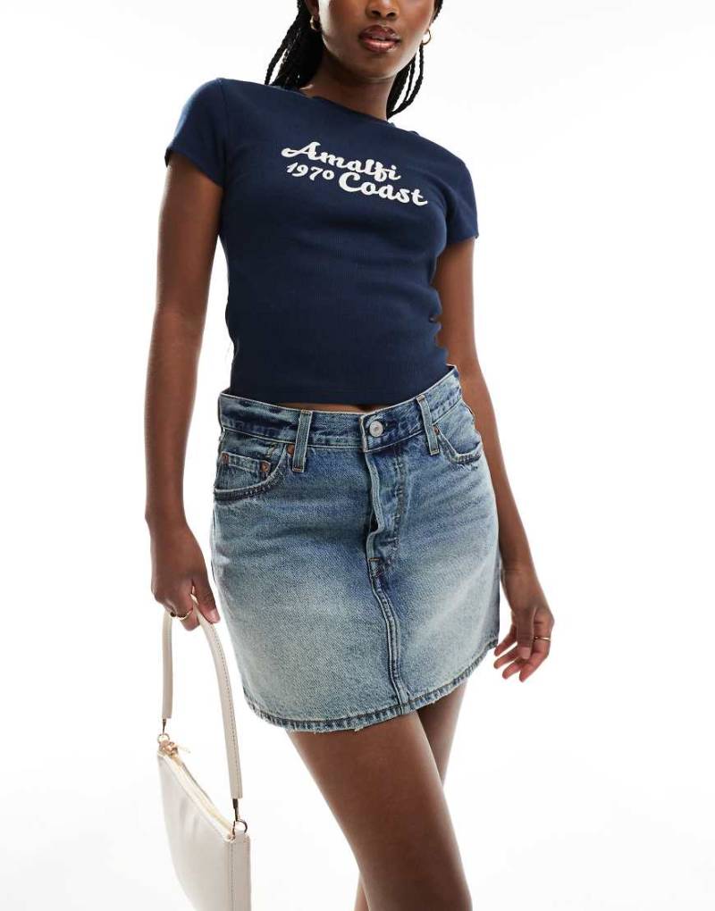 Levi's - Jeansrock im Vintage-Look in Mittelblau mit Logo von Levi's