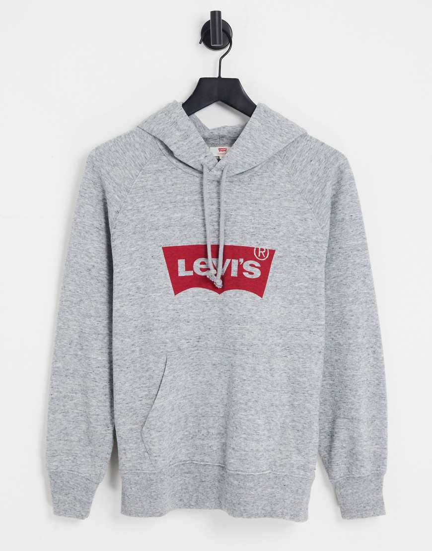 Levi's - Kapuzenpullover in Kalkgrau mit Fledermaus-Logo von Levi's