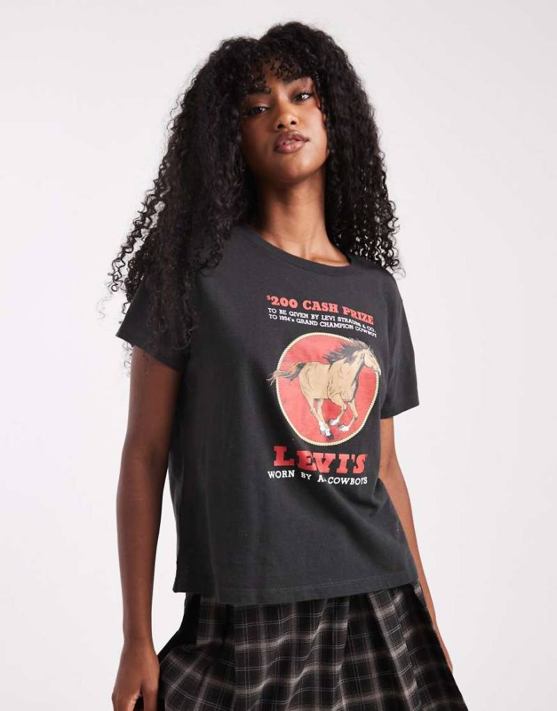 Levi's - Kastiges T-Shirt in Schwarz mit Western-Grafikmotiv und Logoprint von Levi's