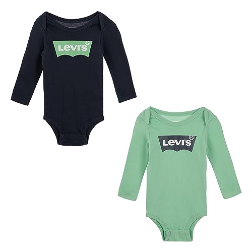 Levi's Kids Lhn ls 2pk batwing bodysuit se Unisex 3 Monate Weißer Alyssum von Levi's