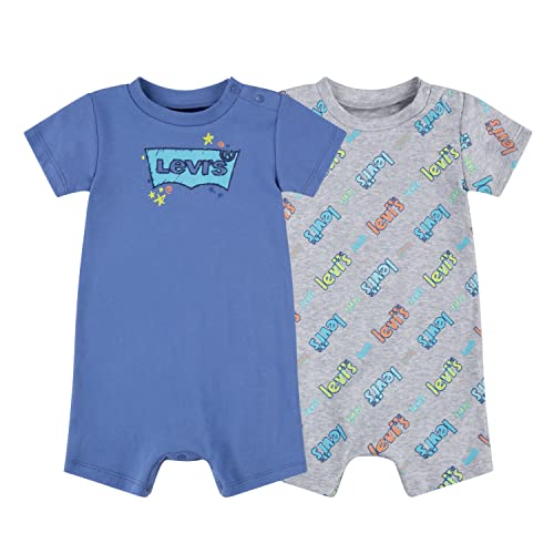 Levi's Kids Lvb doodle logo 2pk romper Baby - Jungen 9 Monate Light Grayheather von Levi's