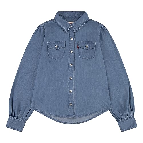 Levi's Kids Lvg full slv western denim shirt Mädchen Mid Wash 16 Jahre von Levi's