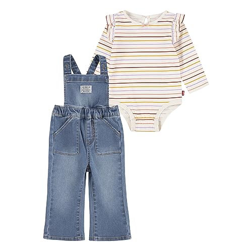 Levi's Kids Lvg ruffle slv flare overall Baby Mädchen ANTIQUE WHITE 12 Monate von Levi's