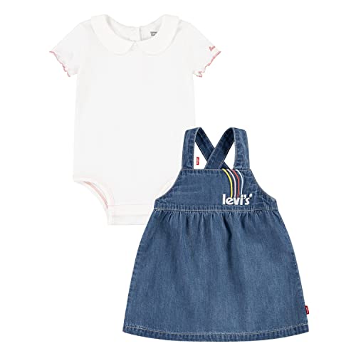 Levi's Kids Lvg top and splatter shortall Baby - Mädchen 12 Monate Weißer Alyssum von Levi's