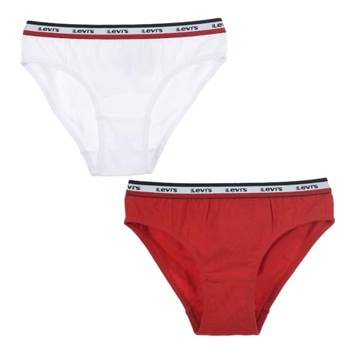 Levi's Kids Mädchen LHG Sportswear Elastic Bikini 4L0177 Unterwäsche, Weiß, L von Levi's