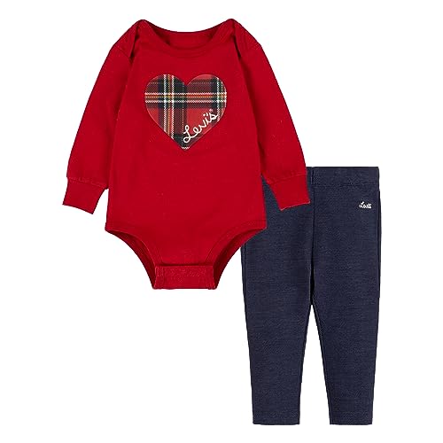 Levi's Kids Plaid 2pc box set Baby Mädchen Chili Pepper 6 Monate von Levi's