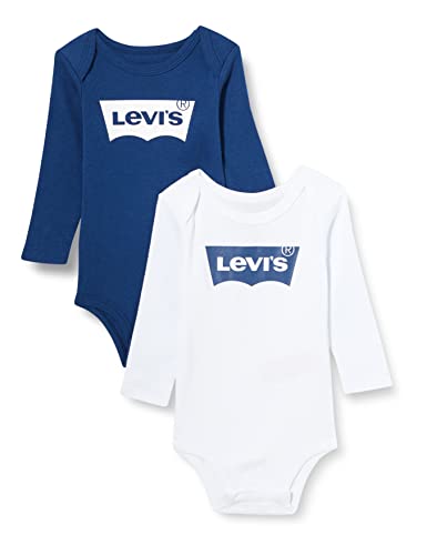 Levi's Kids Lhn ls 2pk batwing bodysuit set Unisex Estate Blue. 0-6 Monate von Levi's