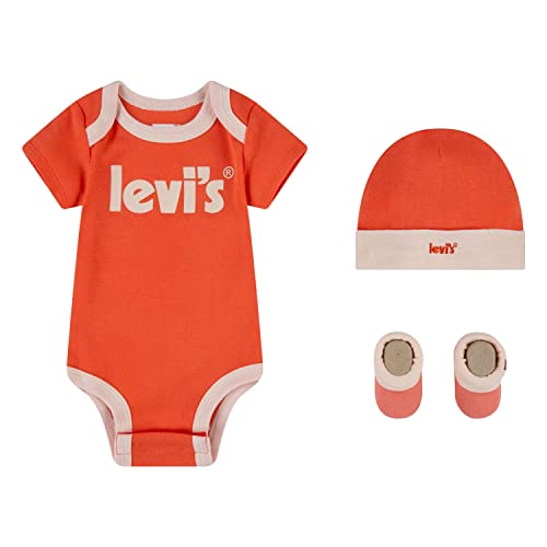 Levi's Kids baby-girls Lhn poster logo 3 stuks boxset Nl0280 BOX SETS, Hot Coral, 6-12 Monate EU von Levi's