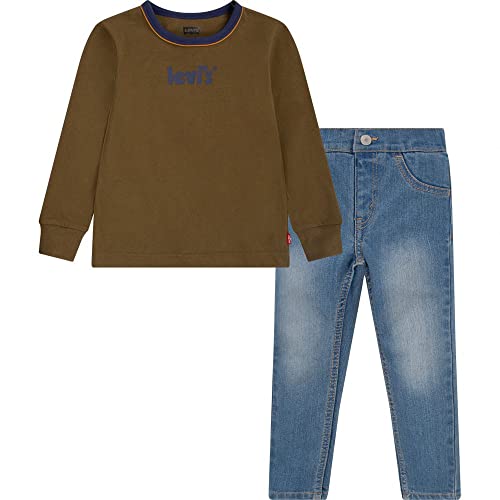 Levi's Kids poster logo ringer & denim Baby Jungen Dark Olive 18 Monate von Levi's