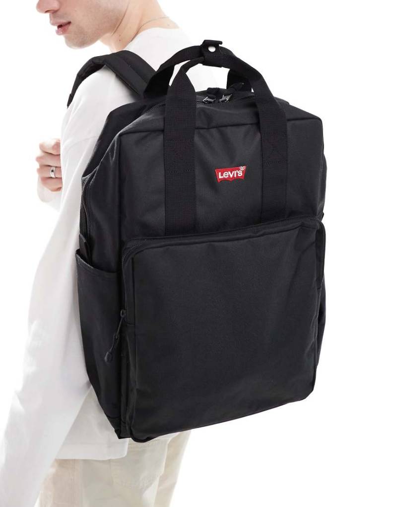 Levi's - L Pack - Großer Rucksack in Schwarz mit Fledermaus-Logo von Levi's