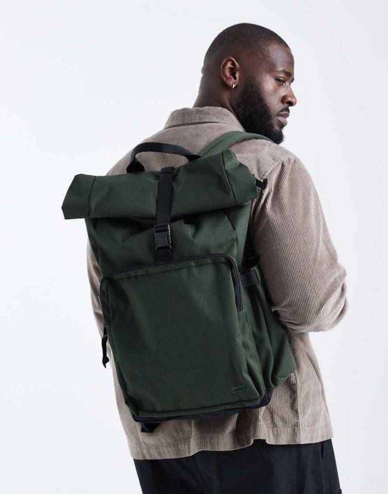 Levi's - L Pack - Rolltop-Rucksack aus Canvas in Olivgrün von Levi's