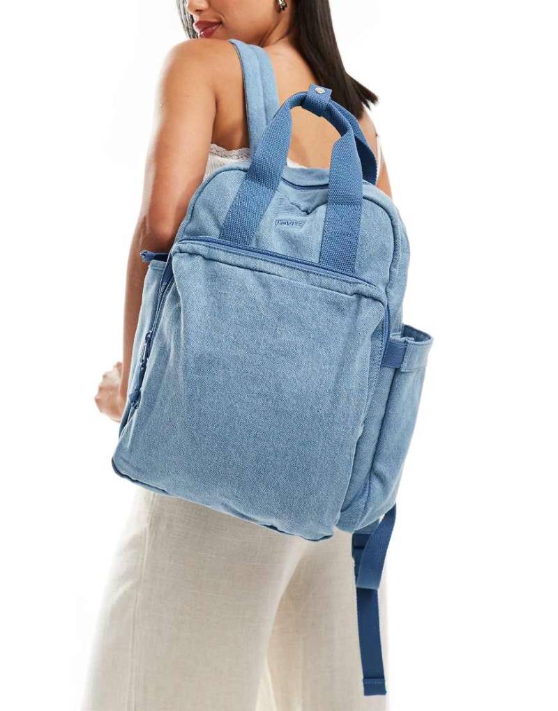 Levi's - L Pack - Runder Jeans-Rucksack in Blau mit Logo von Levi's
