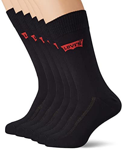 Levi's Unisex-Adult Batwing Logo 6 Pack Ecom Classic Sock, Jet Black, 39-42 (6er Pack) von Levi's