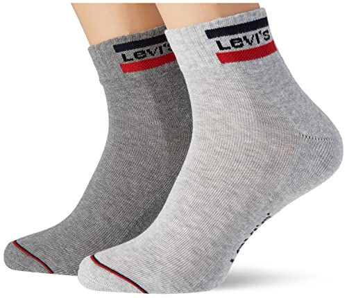 Levi's Unisex Quarter Socken, Grau, 43/46 (2er Pack) von Levi's
