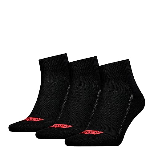 Levi's Unisex Quarter Socken, Schwarz, 39/42 (3er Pack) von Levi's