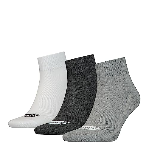 Levi's Unisex Quarter Socken, Grau, 35/38 (3er Pack) von Levi's