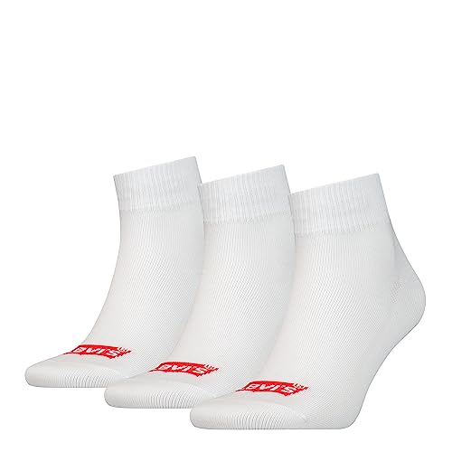Levi's Unisex Quarter Socken, Weiß, 43/46 (3er Pack) von Levi's