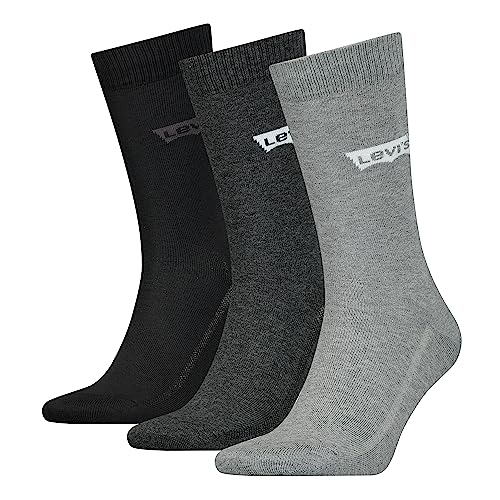 Levi's Unisex Classic Socken, Grau, 43/46 (3er Pack) von Levi's