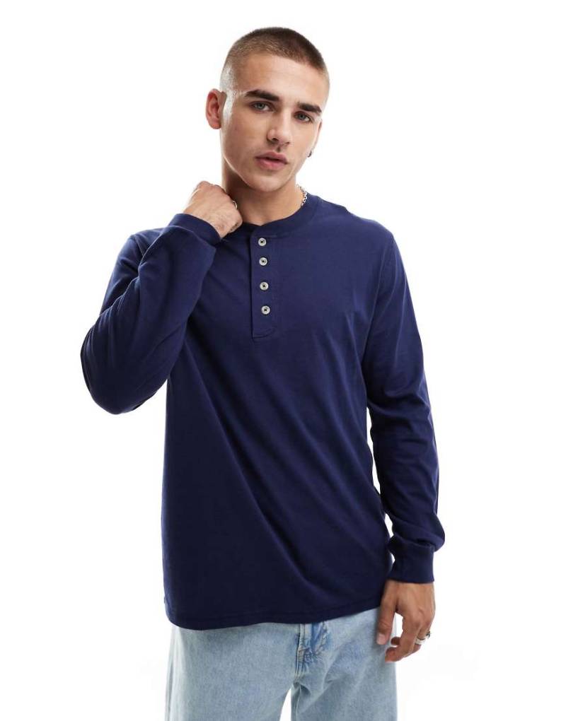 Levi's - Langärmliges Henley-Oberteil in Marineblau von Levi's