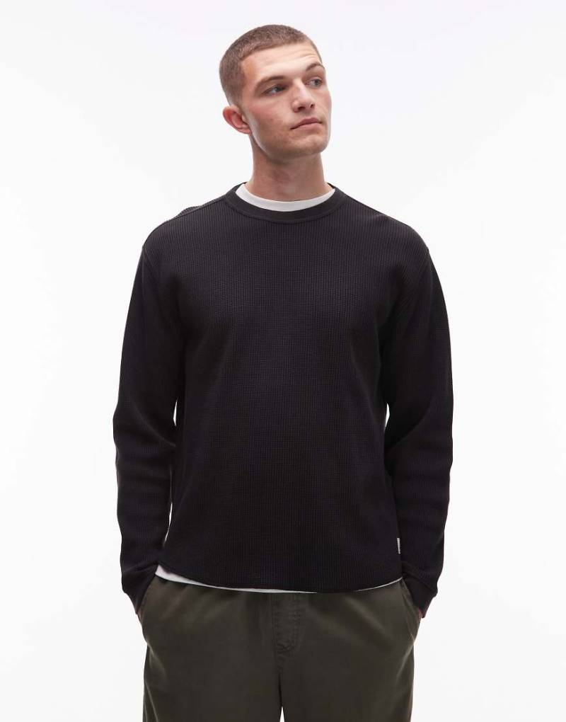 Levi's - Langärmliges Thermo-Shirt mit Waffelmuster in Schwarz von Levi's