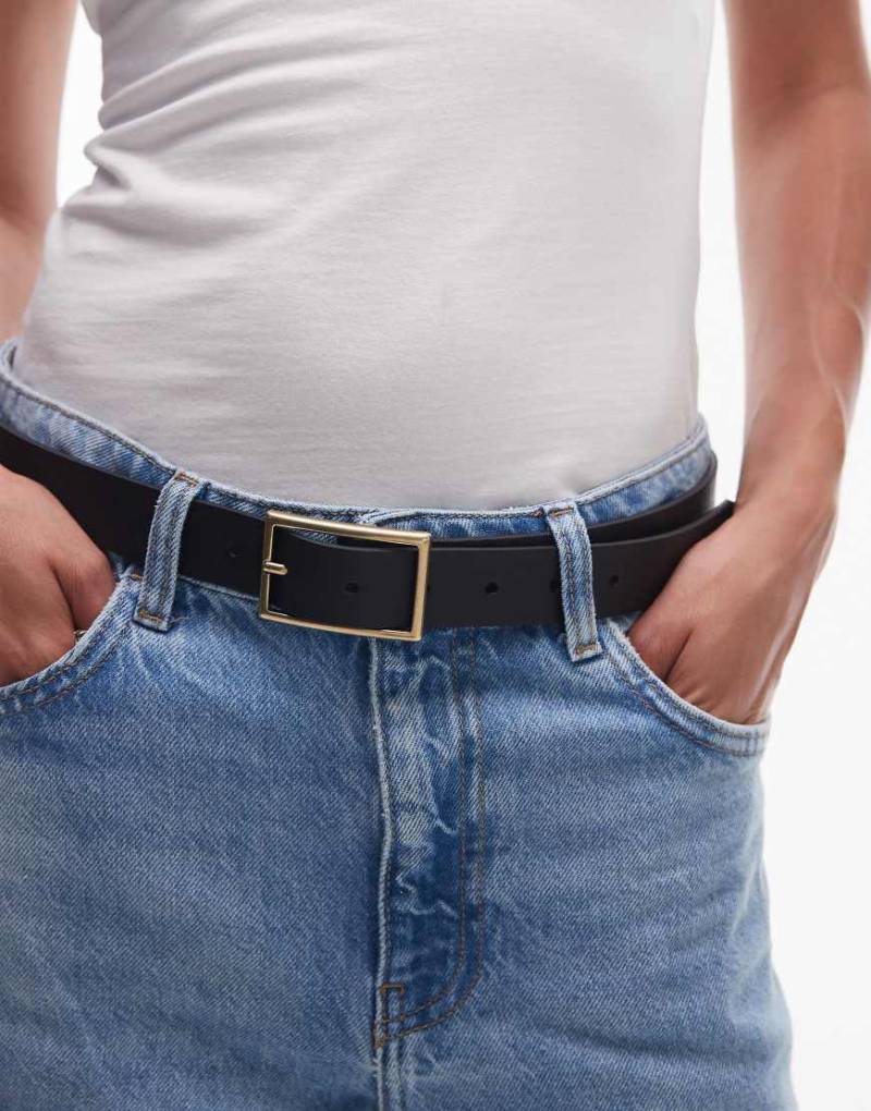 Levi's - Ledergürtel in Schwarz mit rechteckiger Schnalle von Levi's