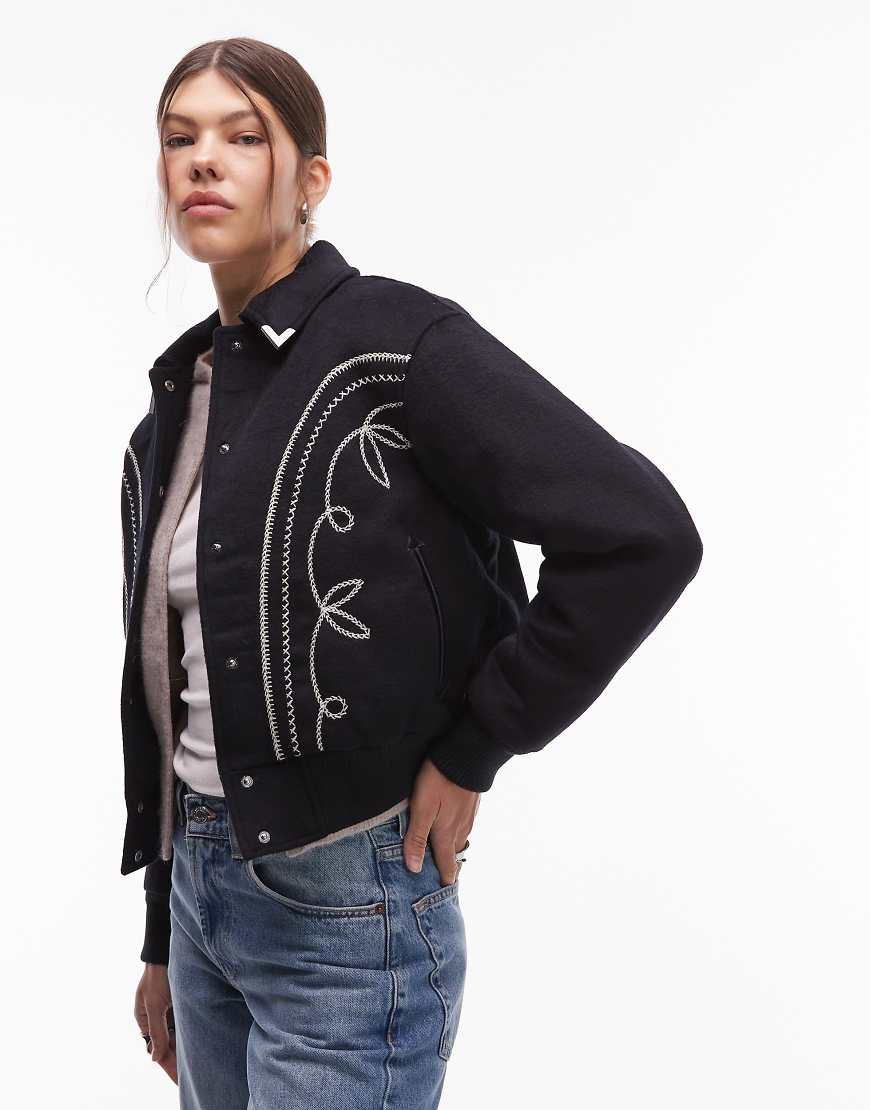 Levi's - Lennox Rodeo - Jacke in Schwarz mit Stickereien von Levi's